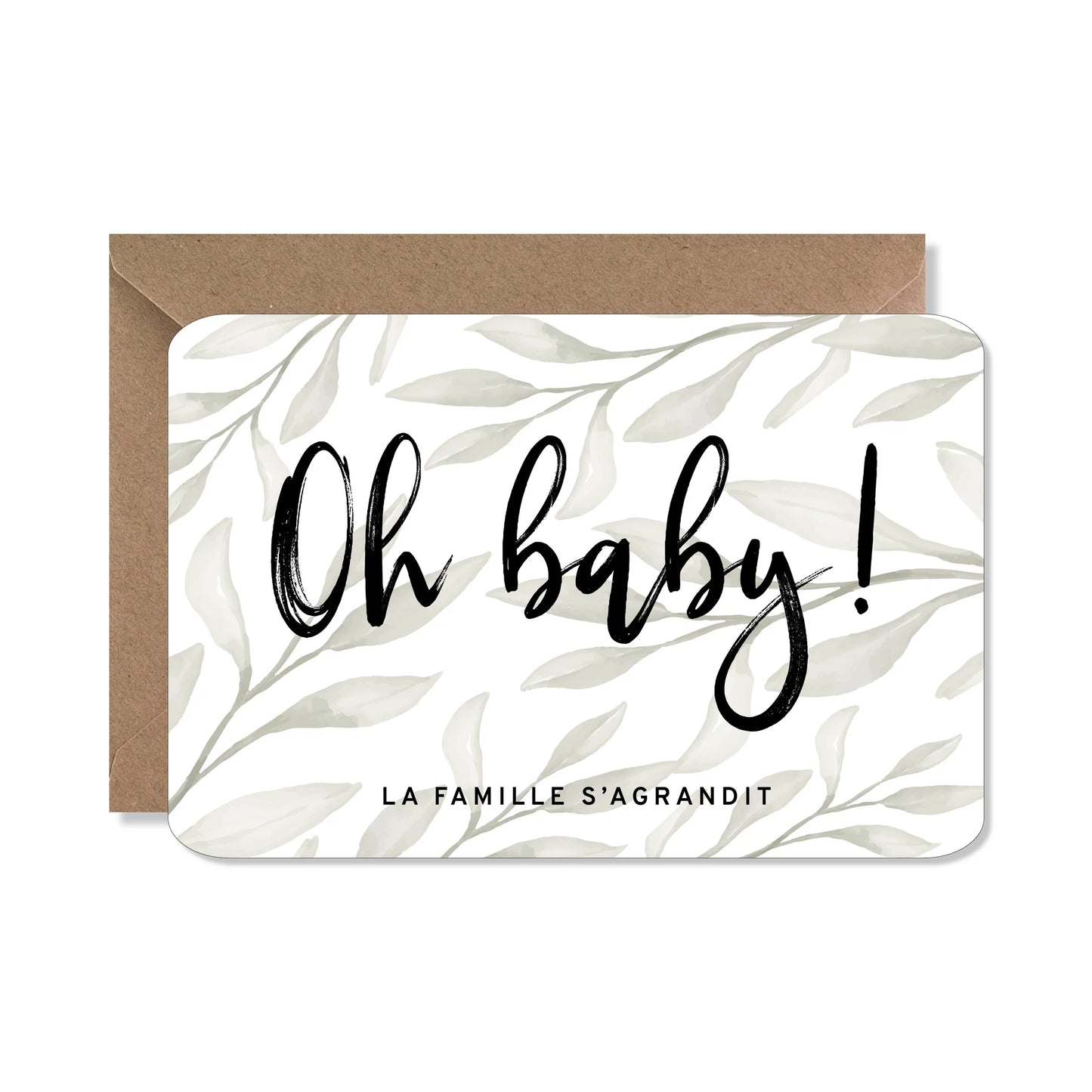 Carte annonce grossesse ‘Oh baby ! la famille s'agrandit’