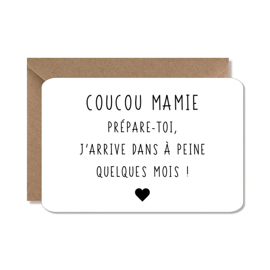 Carte annonce grossesse ‘mamie’ coeur