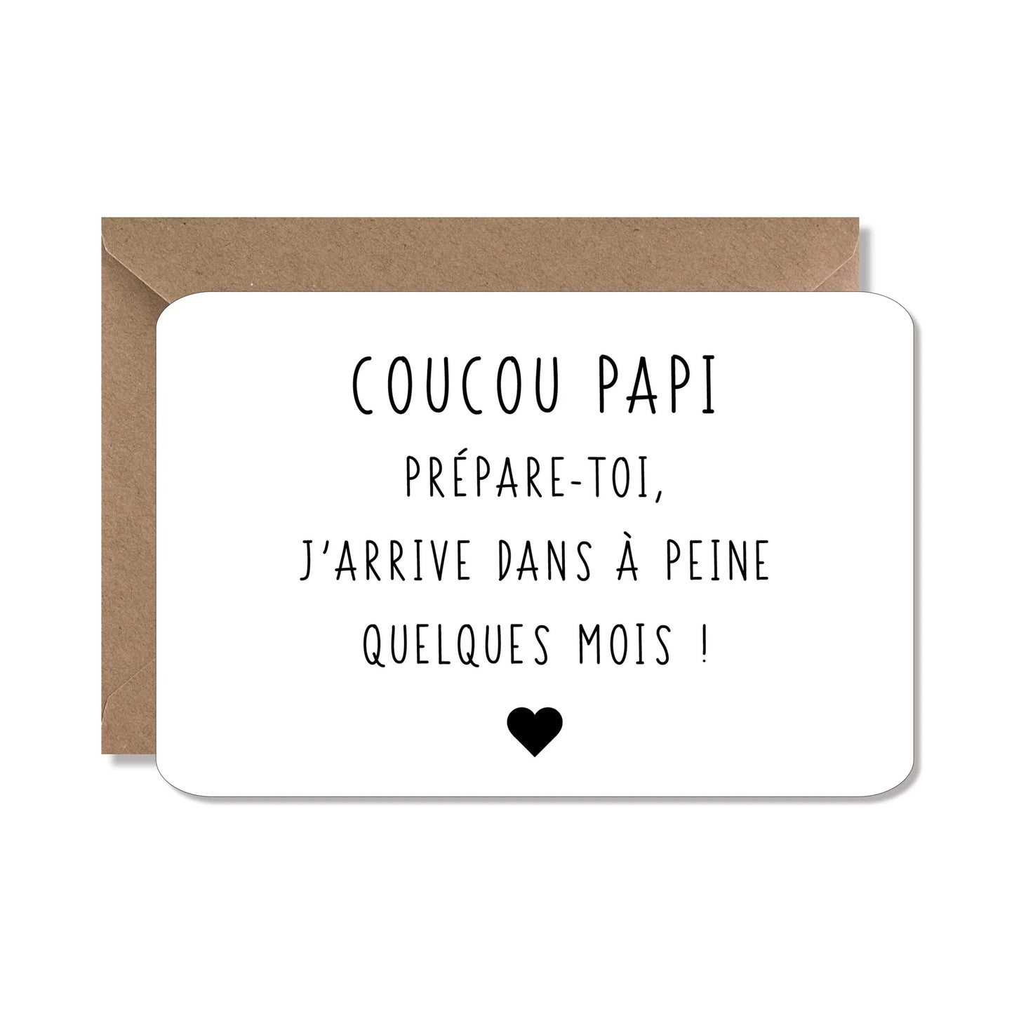 Carte annonce grossesse ‘papi’ coeur